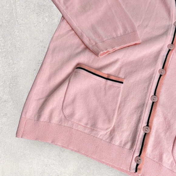 Talbots Pima Cotton Pink Button Up with Pockets Cardigan Sweater Small - Picture 4 of 7